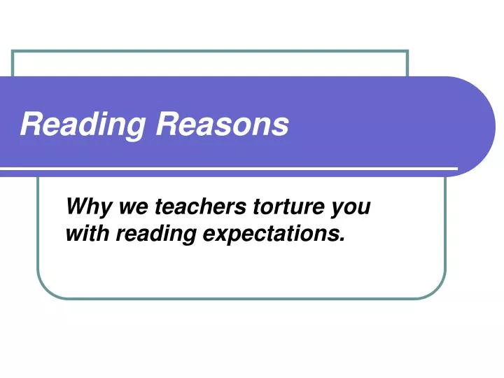 reading reasons