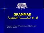 GRAMMAR قواعد اللغــــــــــة الإنجليزية - slide 1