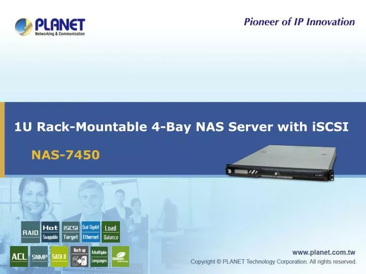 1u rack mountable 4 bay nas server with iscsi