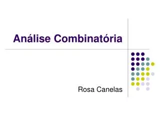 an lise combinat ria