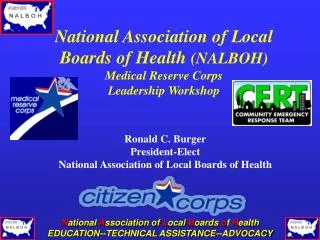 National Association of Local Boards of Health (NALBOH) Medical Reserve Corps Leadership Workshop