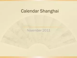 Calendar Shanghai