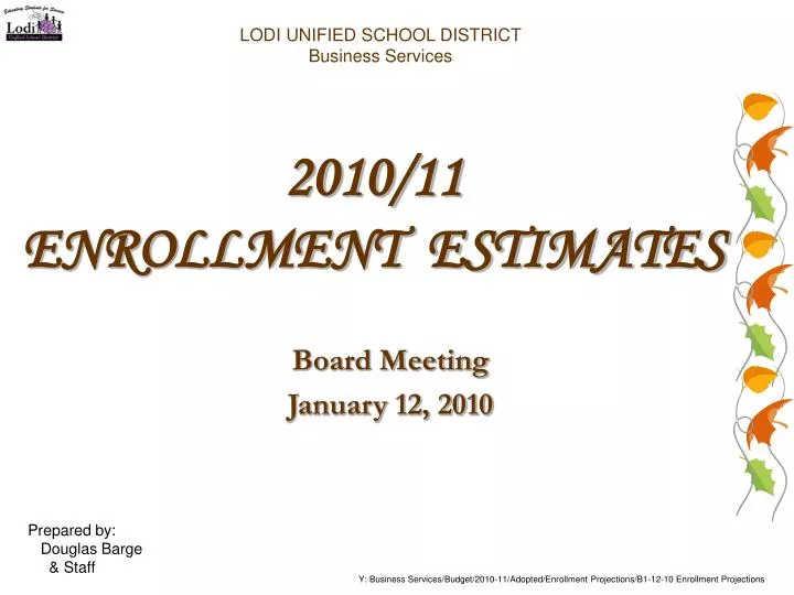 2010 11 enrollment estimates