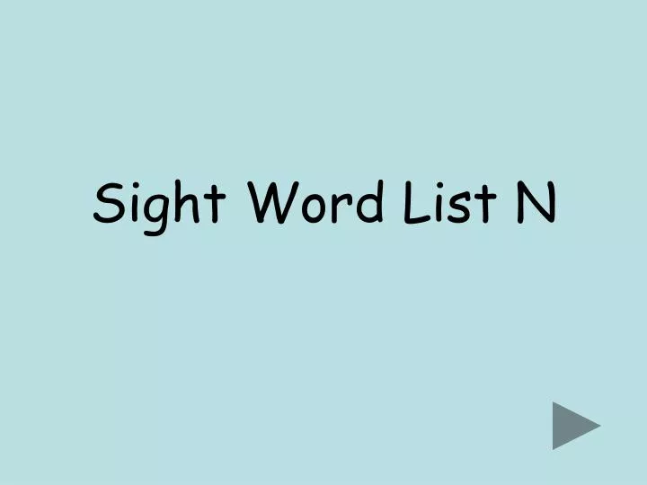 sight word list n