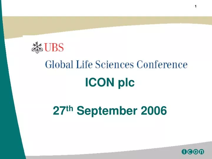 icon plc 27 th september 2006