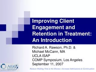 Improving Client Engagement and Retention in Treatment: An Introduction