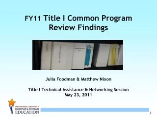Title I Program Review Monitoring Process