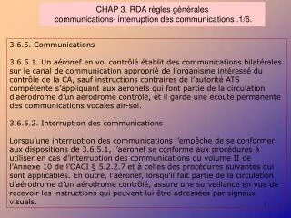 chap 3 rda r gles g n rales communications interruption des communications 1 6