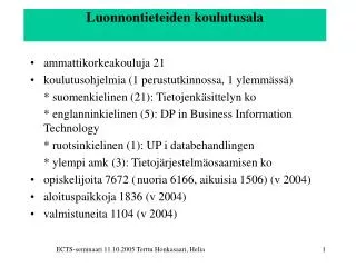 luonnontieteiden koulutusala