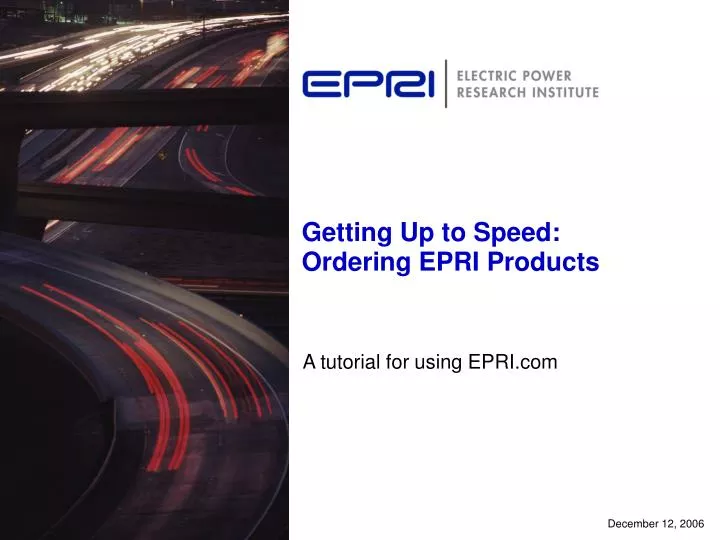 getting up to speed ordering epri products
