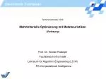 Mehrkriterielle Optimierung mit Metaheuristiken (Vorlesung) - slide 1