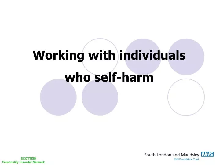 working with individuals who self harm