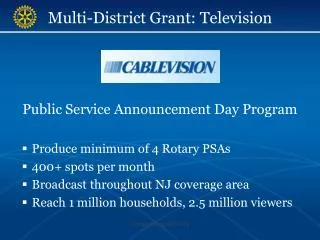 Multi-District Grant: Television