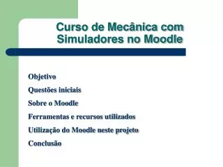 curso de mec nica com simuladores no moodle