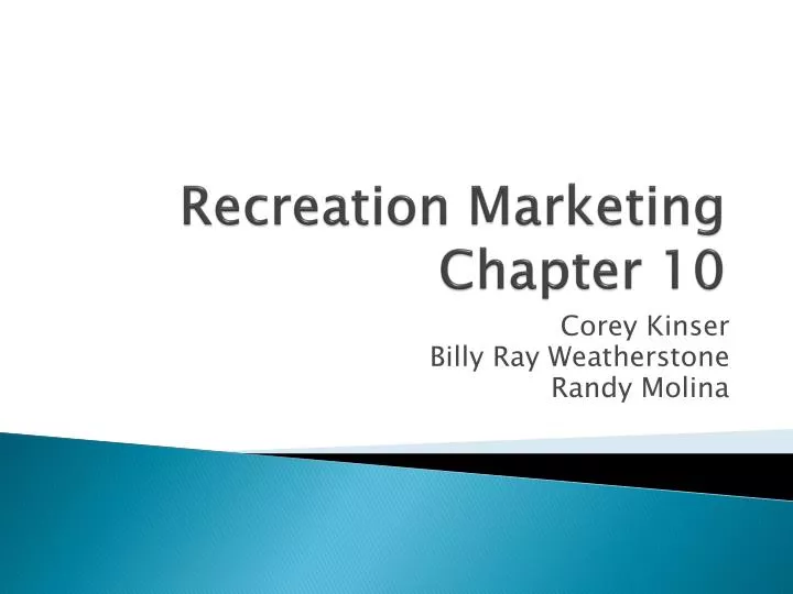 recreation marketing chapter 10