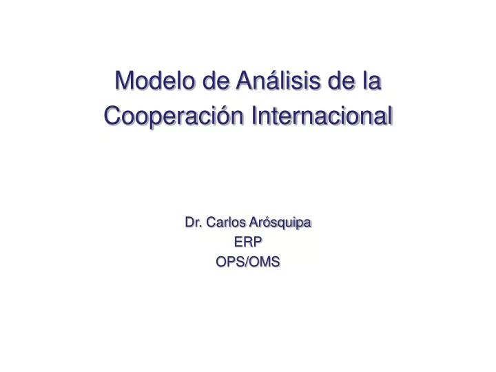 modelo de an lisis de la cooperaci n internacional