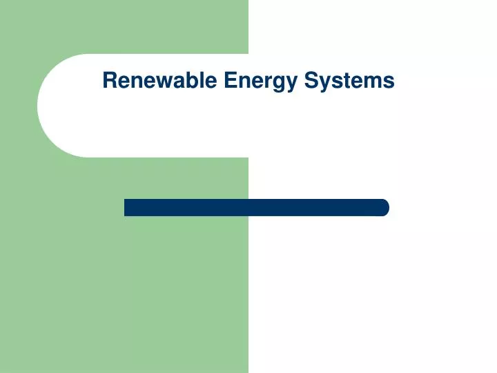 renewable energy systems