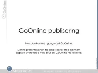 goonline publisering