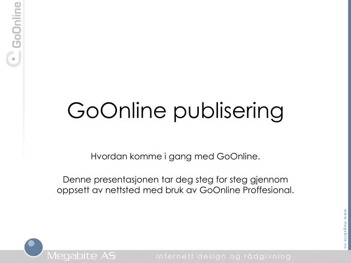 goonline publisering