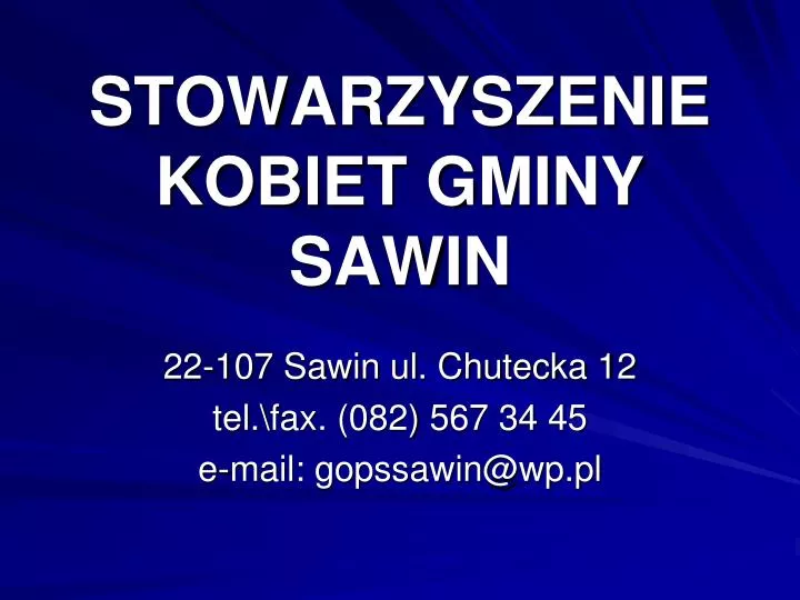 stowarzyszenie kobiet gminy sawin