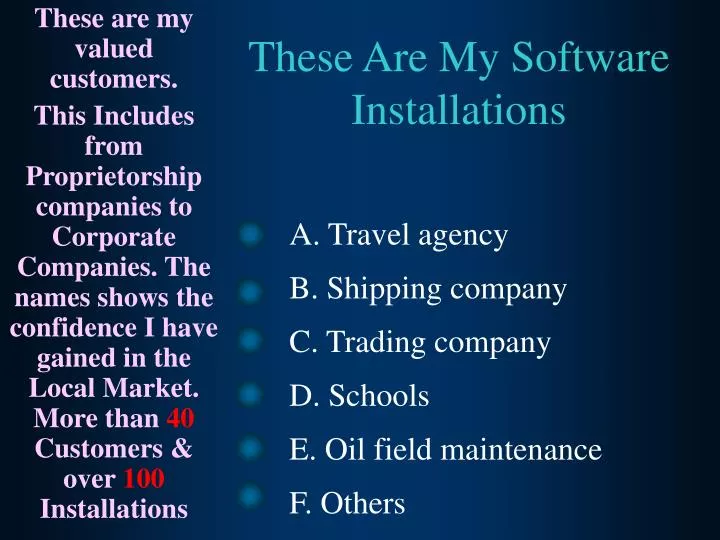 these are my software installations