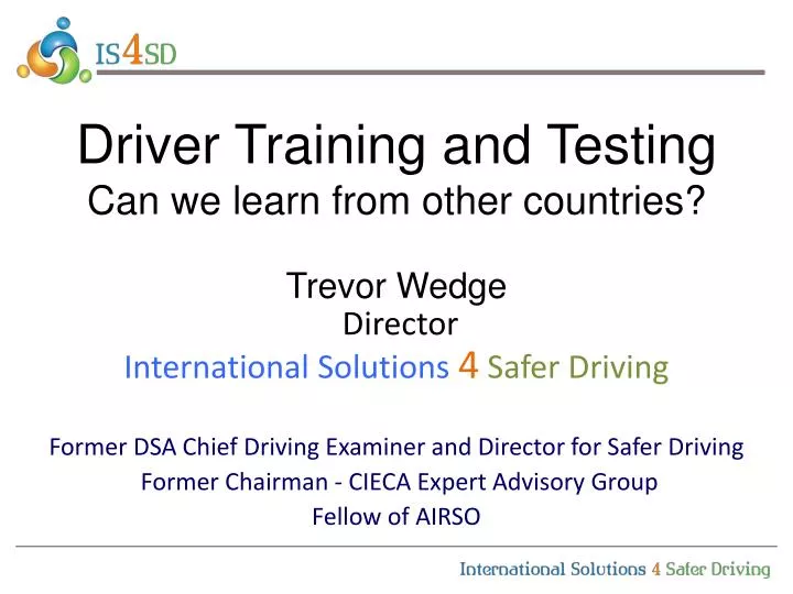 driver training and testing can we learn from other countries