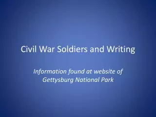 Civil War Soldiers and Writing