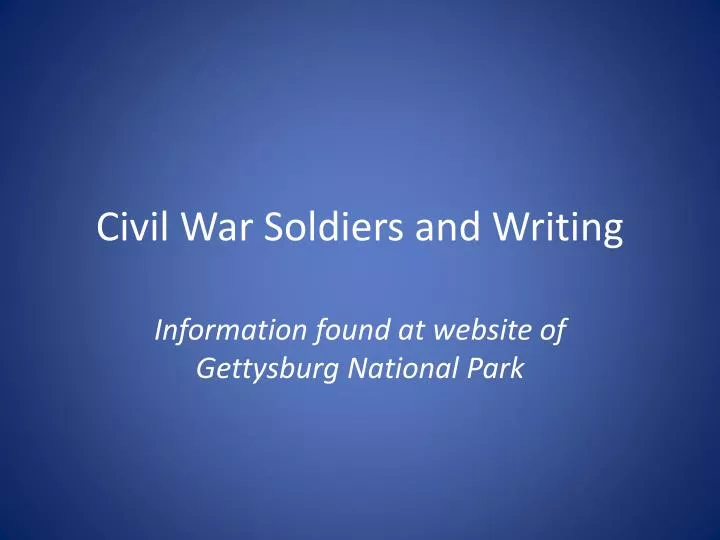 civil war soldiers and writing