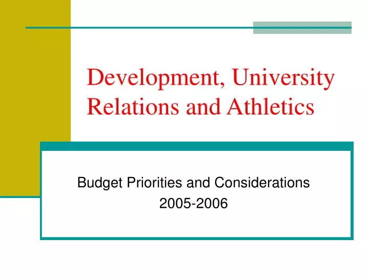 development university relations and athletics
