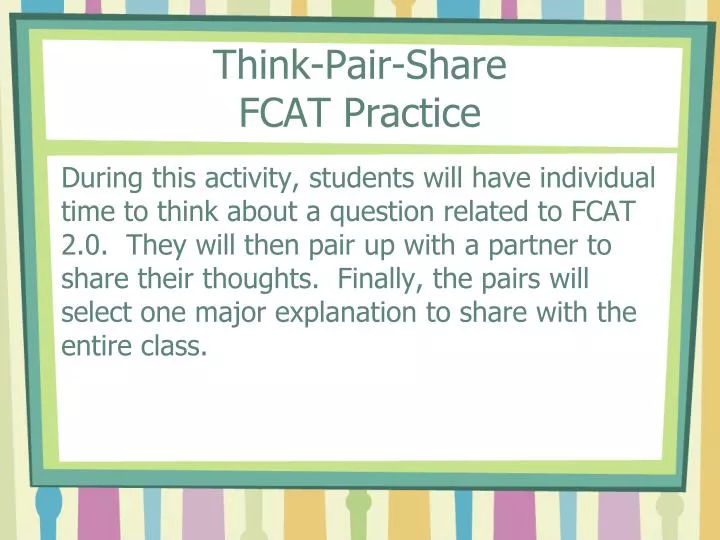 think pair share fcat practice