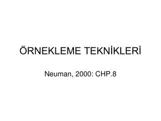 rnekleme tekn kler