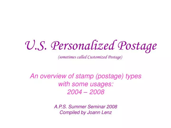 u s personalized postage sometimes called customized postage