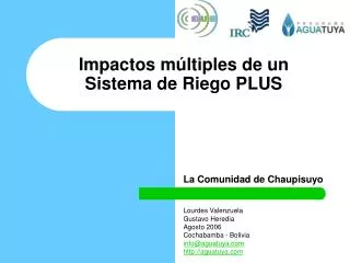 impactos m ltiples de un sistema de riego plus