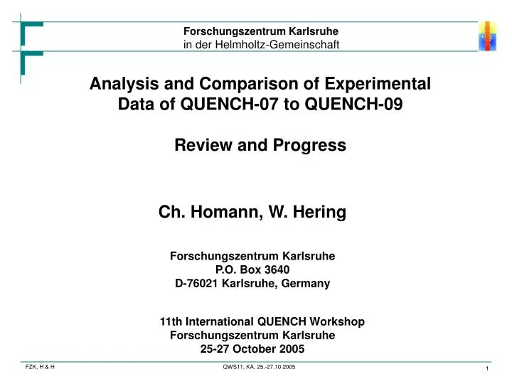 analysis and comparison of experimental data of quench 07 to quench 09 review and progress