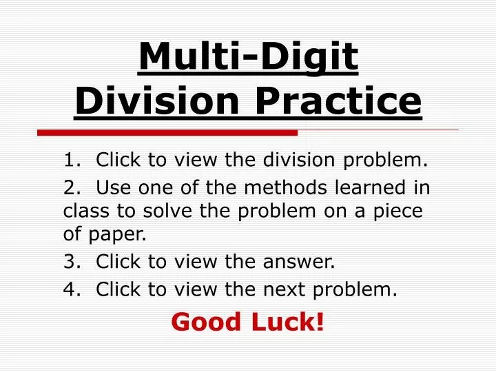 multi digit division practice