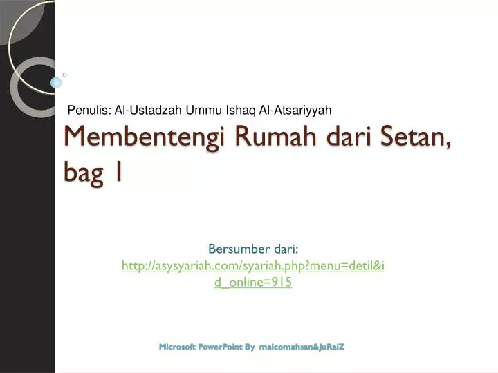 membentengi rumah dari setan bag 1