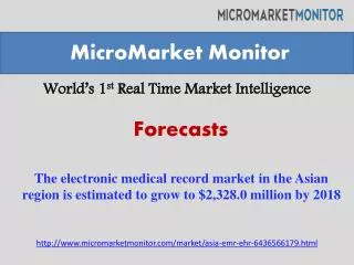 The electronic medical record market in the Asian region is