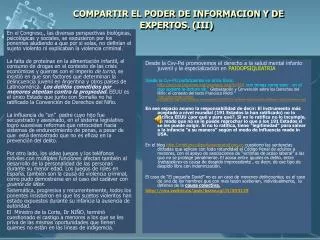 compartir el poder de informacion y de expertos iii