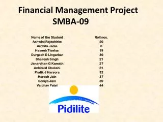 Financial Management Project SMBA-09