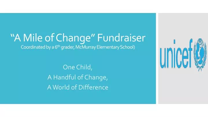 a mile of change fundraiser coordinated by a 6 th grader mcmurray elementary school