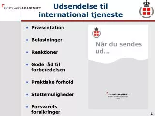 udsendelse til international tjeneste