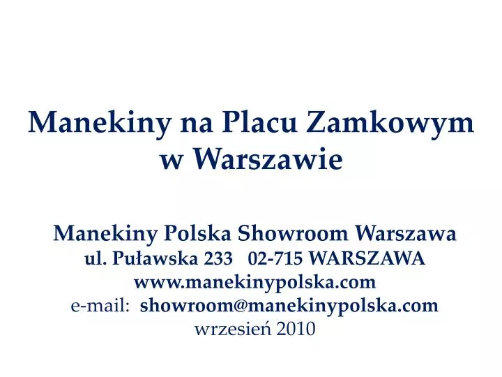 manekiny na placu zamkowym w warszawie