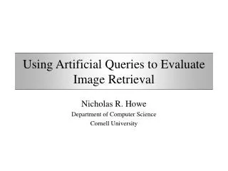 Using Artificial Queries to Evaluate Image Retrieval