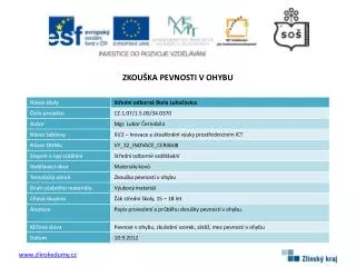 zkou ka pevnosti v ohybu