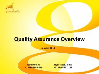 Quality Assurance Overview