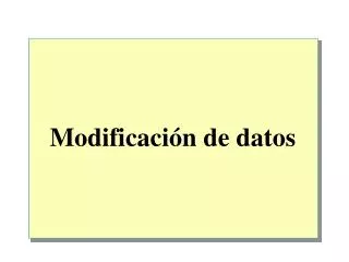 modificaci n de datos