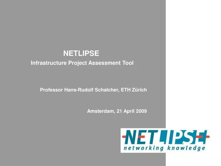 netlipse infrastructure project assessment tool