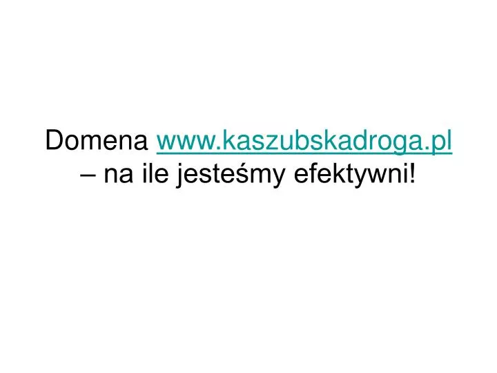 domena www kaszubskadroga pl na ile jeste my efektywni
