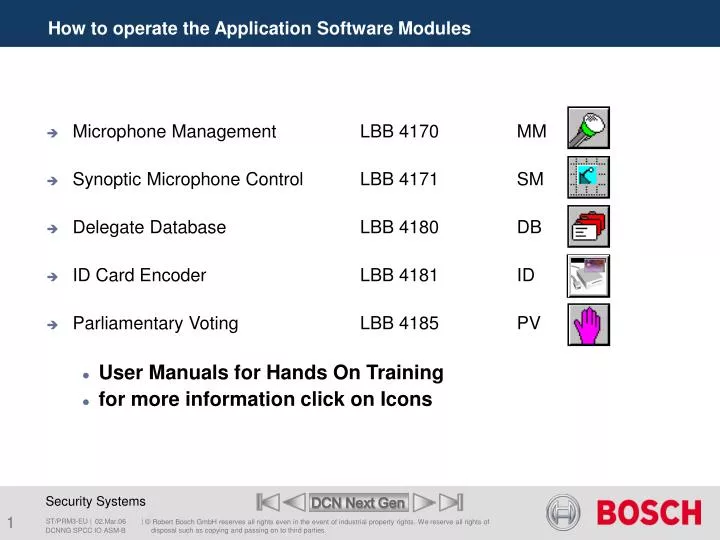 how to operate the application software modules