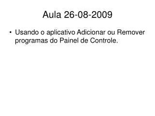 aula 26 08 2009